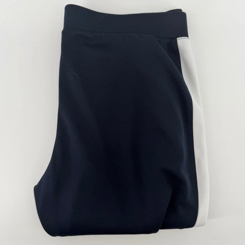Nike Athletic Pants Womens XL Navy Blue Side Stripe Wide Leg‎ Flare Track Pants